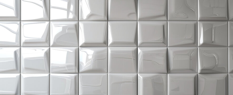 Carrelage blanc en relief. Sol ou mur. Marbre, reflet, lumi&egrave;re, clair. Arri&egrave;re plan pour conception et cr&eacute;ation graphique.