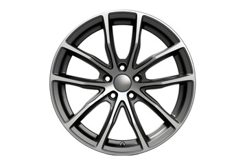 front view of a chrome rim or wheel isolated on white background transparent