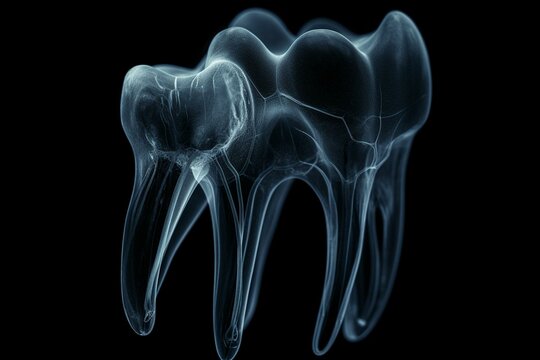 A dental X-ray image of a single tooth. Generative AI