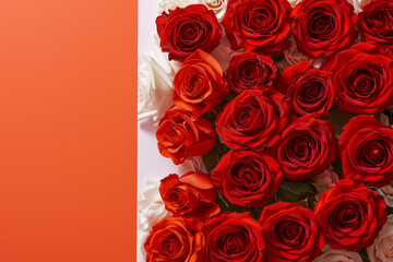 Scarlet roses as a gift for a beloved woman