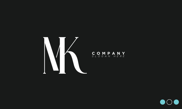 MK Alphabet letters Initials Monogram logo KM, M and K