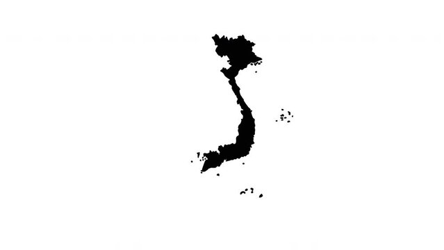 Vietnam country map icon animation video