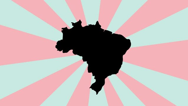 Animated Brazil map icon with a rotating background