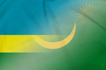 Fototapeta na wymiar Rwanda and Mauritania official flag international negotiation MRT RWA