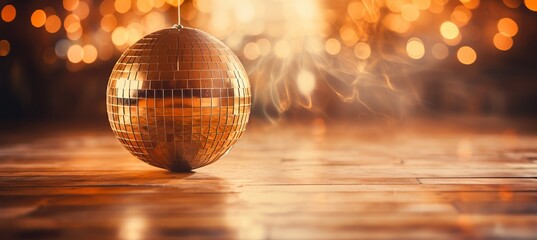 Obraz premium Mesmerizing bokeh effect close up of disco ball reflecting dazzling array of colorful lights
