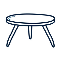 Hand drawn Round table doodle line illustration. Round table doodle icon vector.