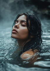 Fototapeta premium Nature's Therapy: Rejuvenation through Cold Exposure