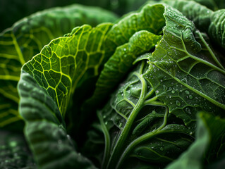 Close up texture of Cabbage leaves, background