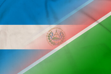 Salvador and Namibia national flag international negotiation NAM - obrazy, fototapety, plakaty