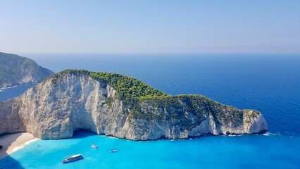 Fototapeta premium greece, zakynthos, sea, shipwreck