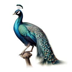 Gordijnen peacock isolated on a white background © Touseef