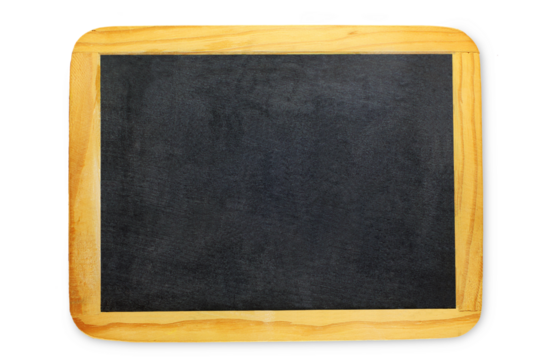blank slate blackboard cutout in transparent background,png format,school,back to school,education,message related concept background