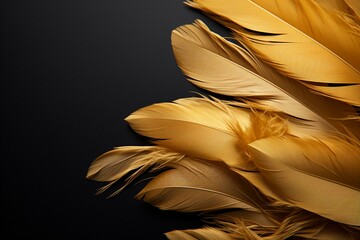 Fashion elegance Elegant background with golden feathers, ideal for branding