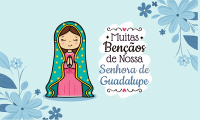 Vector hand drawn Nossa Senhora de Guardalupe illustration - Marian Masterpieces: Artistic Portrayals of Our Lady of Guadalupe - 
Guadalupe's Grace: Artistic Reverence for Our Lady's Image