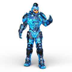 骸骨面のロボット　3DCG レンダリング