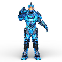 骸骨面のロボット　3DCG レンダリング