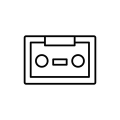 Cassette outline icons, minimalist vector illustration ,simple transparent graphic element .Isolated on white background