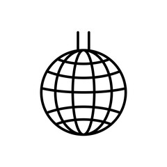 Disco ball outline icons, minimalist vector illustration ,simple transparent graphic element .Isolated on white background