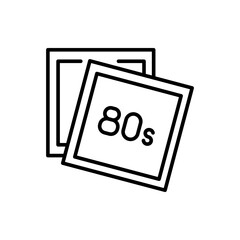 80s photo outline icons, minimalist vector illustration ,simple transparent graphic element .Isolated on white background