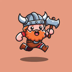 cute viking vector illustration 