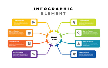 Business Flow Chart, Info Graphic Element, Selling Marketing Infographic Tamplate Vector Design