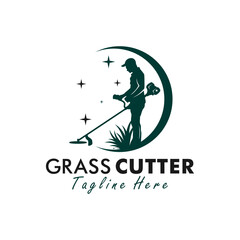 grass cutter vector logo