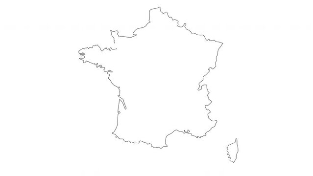 animated sketch of a map of France
