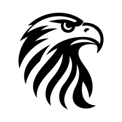 The powerful profile of an eagle's head, beautifully captured in vector art with a minimalist touch, set against a clean white backdrop.