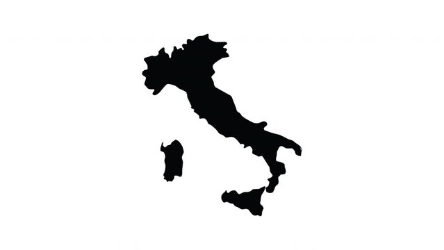 Animation forms a map of Italy
