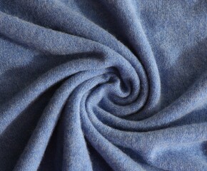 Beautiful blue fabric as background, top view