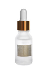 Bottle of cosmetic serum isolated on white