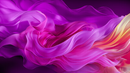 Abstract background with 3D wave bright pink and purple gradient silk fabric on black. Romantic love wavy luxury texture backdrop with abstract graphic resource for Valentine’s s Day fashion by Vita