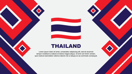 Naklejka premium Thailand Flag Abstract Background Design Template. Thailand Independence Day Banner Wallpaper Vector Illustration. Thailand Cartoon