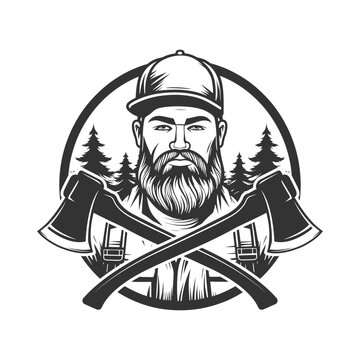 recommend clip art: Lumberjack Illustration Clip Art Design Shape. Wood Works Silhouette Icon Vector.