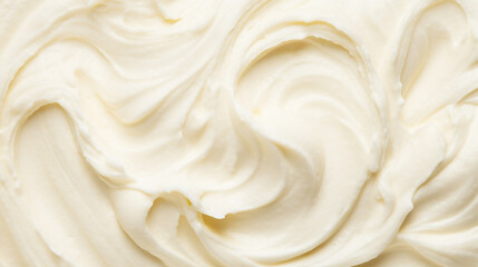 Top view of vanilla ice cream surface. AI Generative - obrazy, fototapety, plakaty