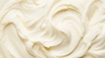 Foto op Plexiglas Top view of vanilla ice cream surface. AI Generative © Witri