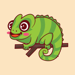 Chameleon cartoon character illustration