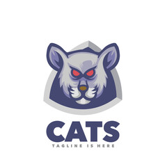 Cat shield mascot logo sport
