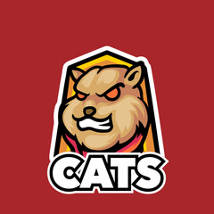 Cats mascot design logo sport