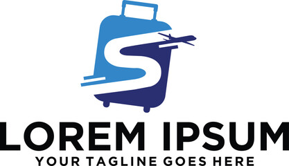Travel Suitcase letter S logo