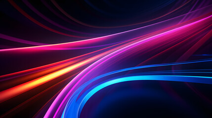 wallpaper of moving neon lines with high speed affect - cyberspace concept