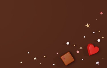 3D素材_チョコレートとラメ