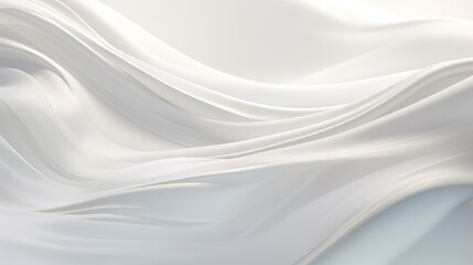 White swirling satin fabric waves. 
