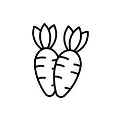 Carrot outline icons, agriculture minimalist vector illustration ,simple transparent graphic element .Isolated on white background