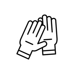 Glove outline icons, agriculture minimalist vector illustration ,simple transparent graphic element .Isolated on white background