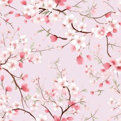 Obraz na płótnie Canvas seamless pattern background showcasing a symphony of cherry blossoms in full bloom