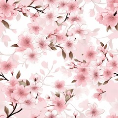 seamless pattern background showcasing a symphony of cherry blossoms in full bloom