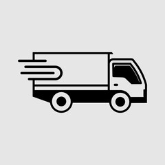 Truck delivery logistic line art style vector logo design