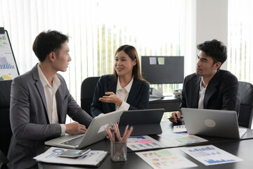 Asia business meeting   consultations of business people in the company's meeting room. 