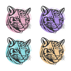 Ocelot Illustration Clip Art Design Shape. Animal Silhouette Icon Vector.